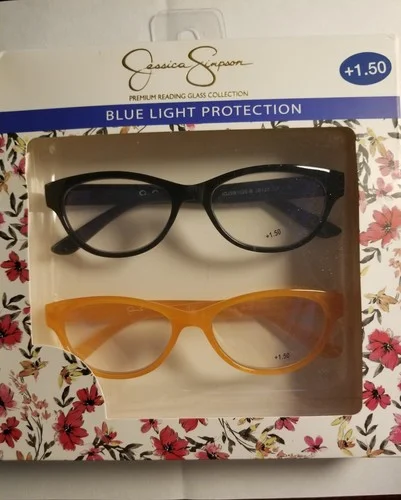 JESSICA SIMPSON 2PACK PREMIUM READING GLASSES READERS BLUE LIGHT +1.50+2.00+2.50