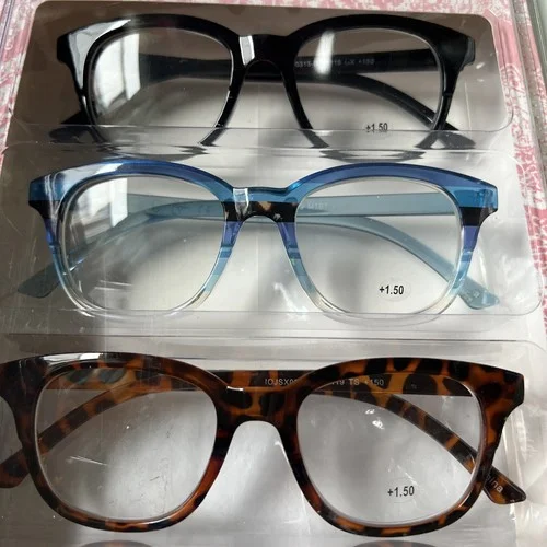 JESSICA SIMPSON 3 PACK PREMIUM READING GLASSES TORTO BLUE & BLACK STYLISH +1.50 4