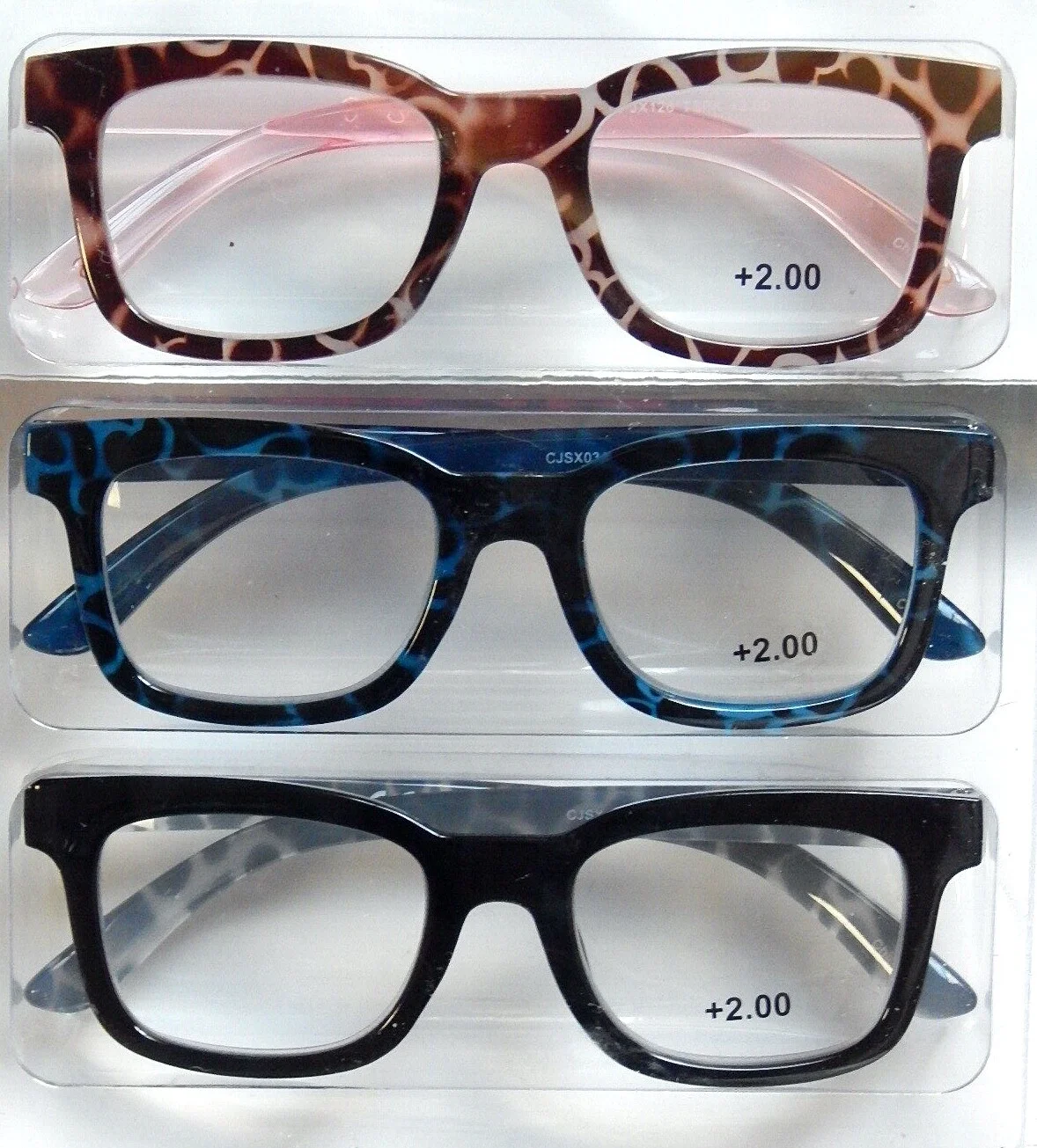 JESSICA SIMPSON SET 3 PACK PREMIUM READING GLASSES READERS +2.00 NEW AUTHENTIC 2