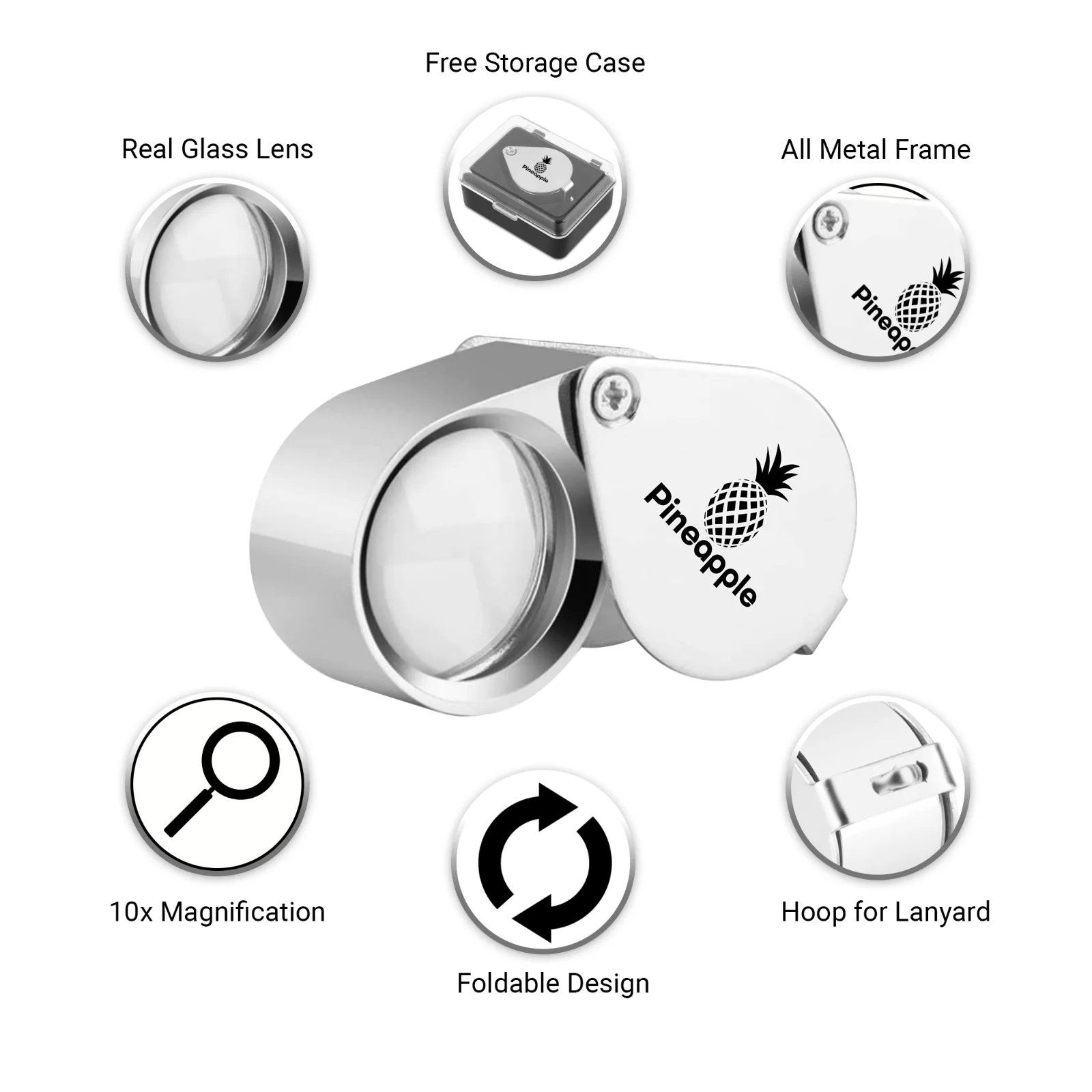 Jewelers Loupe 10X Magnifying Loop Magnifier Eye Glass Coin Pocket Jewelry Lens 3