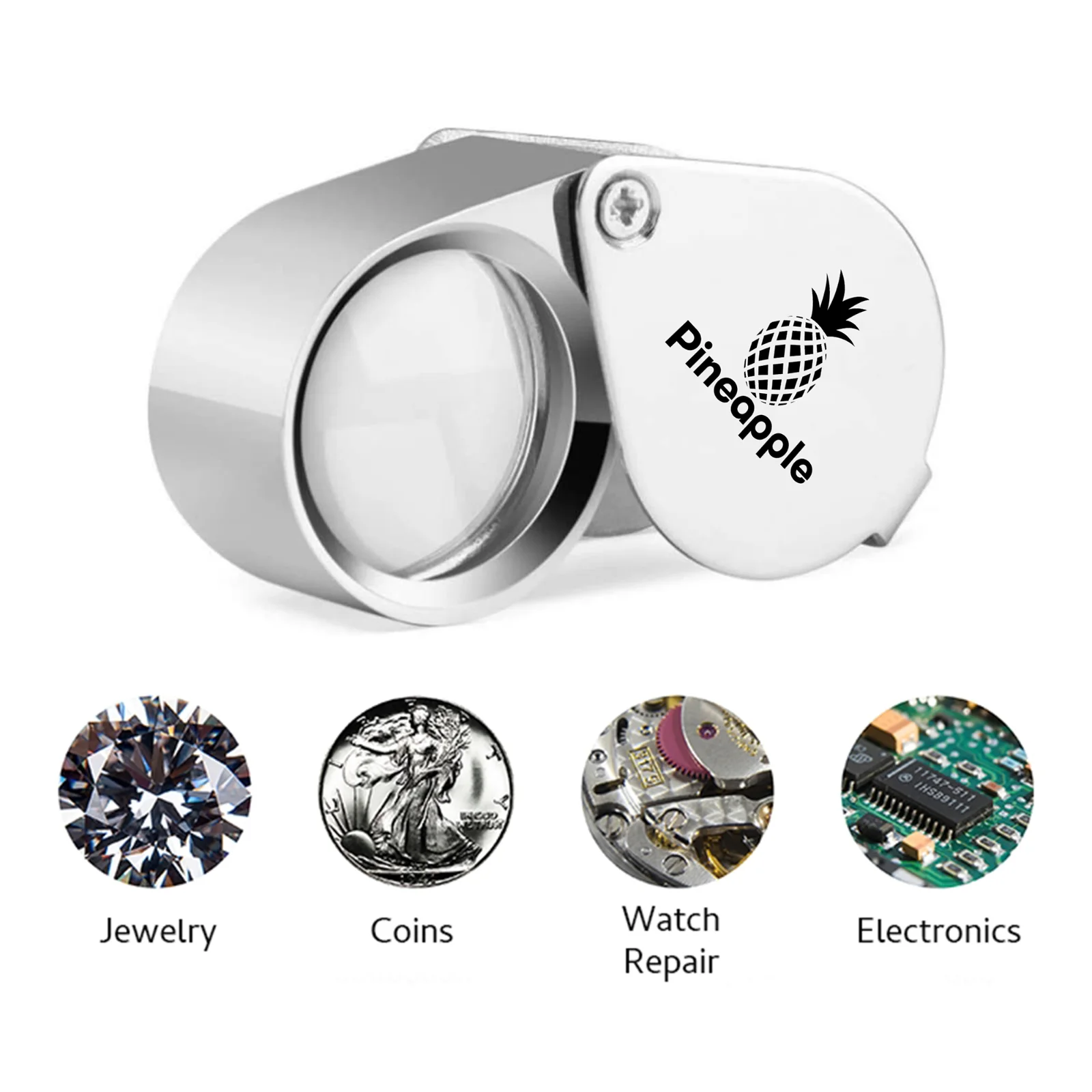 Jewelers Loupe 10X Magnifying Loop Magnifier Eye Glass Coin Pocket Jewelry Lens 4