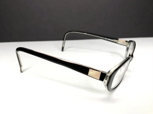 JG Hook Abigail Eyeglasses Frames Black Mother of Pearl 52-17-140 Curved Temple 2