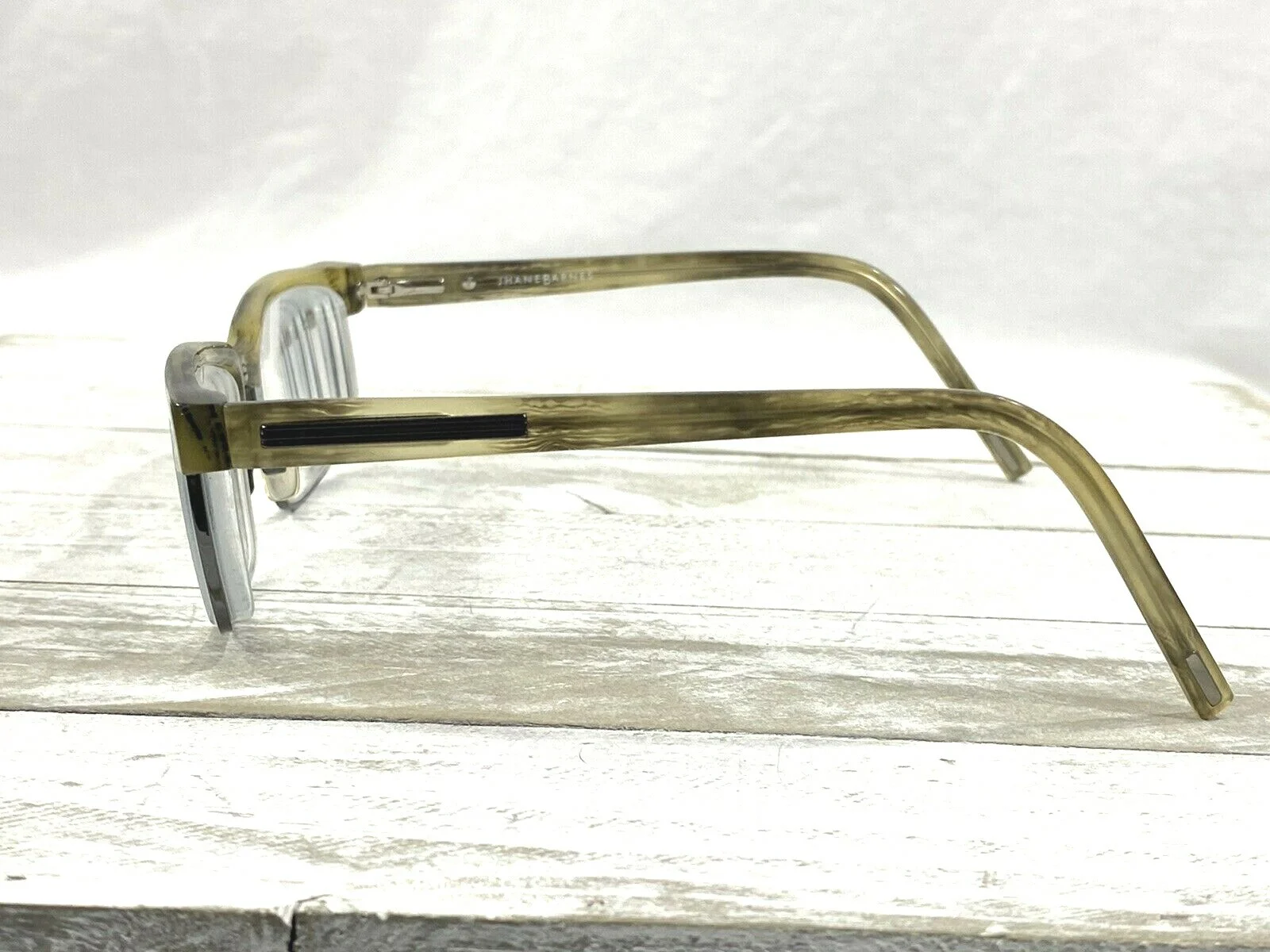 Jhane Barnes Diverge Mens Rectangular Eyeglasses Brown Black 53▯17-140 4