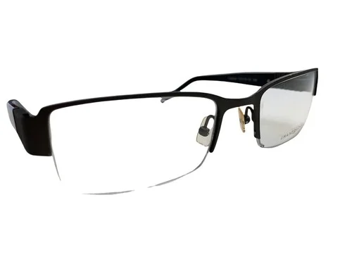 Jhane Barnes Eyeglasses Frame Expanse 51-19-130 Gunmetal Half Rim Metal/Plastic