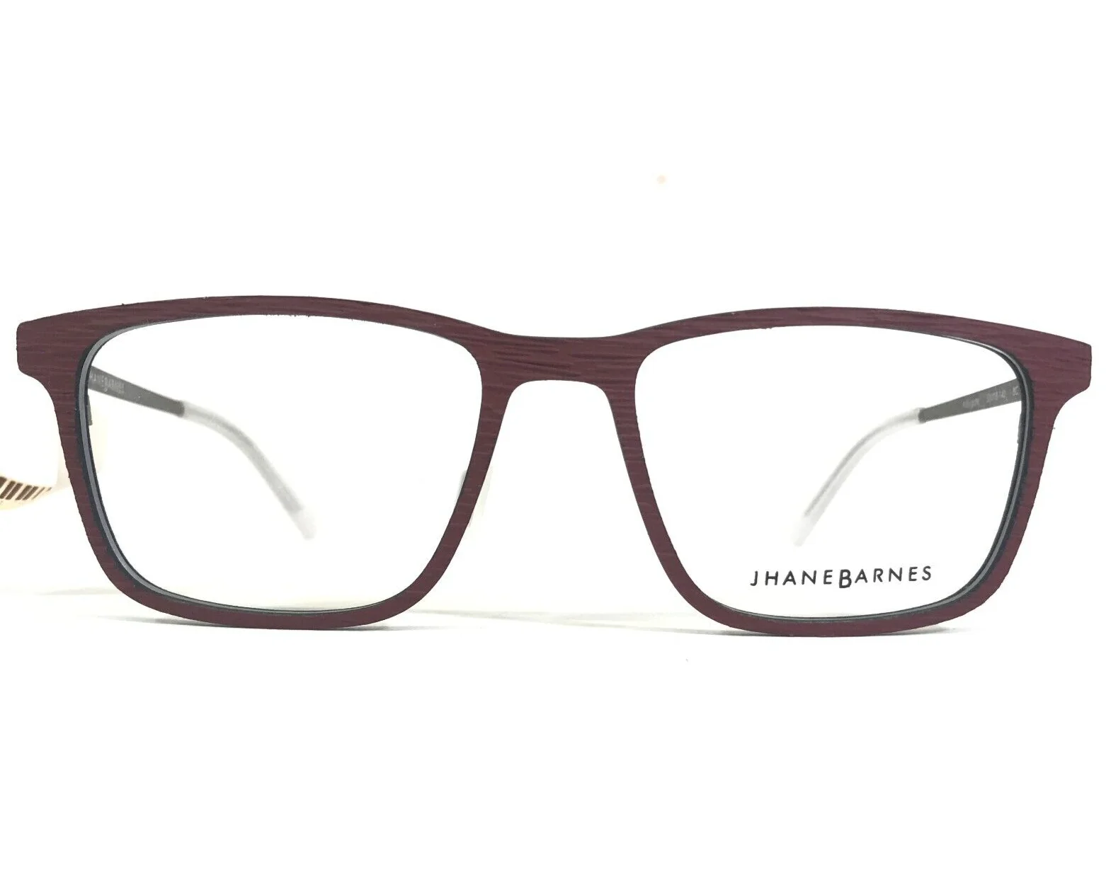 Jhane Barnes Eyeglasses Frames Adjugate BC Gray Burgundy Red Square 53-18-140