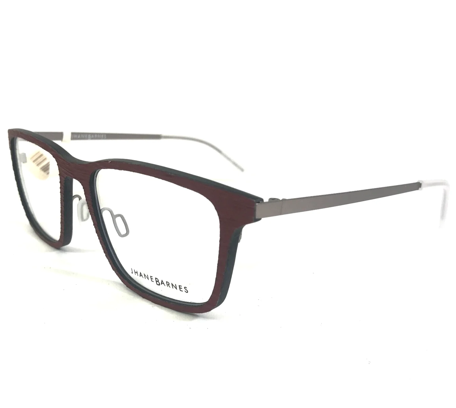 Jhane Barnes Eyeglasses Frames Adjugate BC Gray Burgundy Red Square 53-18-140 4