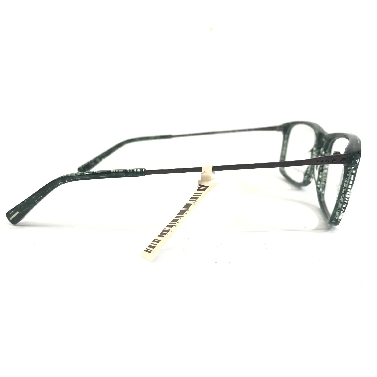 Jhane Barnes Eyeglasses Frames COMPUTATION OL Clear Green Plaid Gray 56-18-150 3