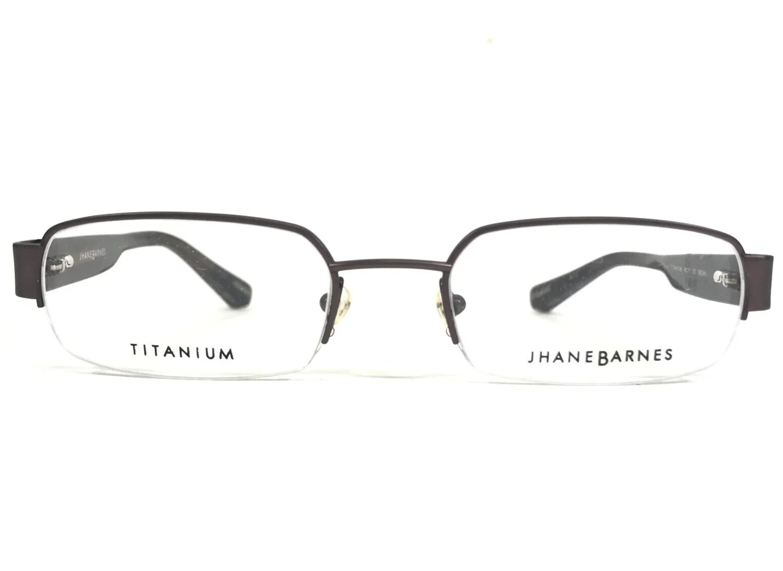 Jhane Barnes Eyeglasses Frames Solution BROWN Rectangular Half Rim 49-19-135 2