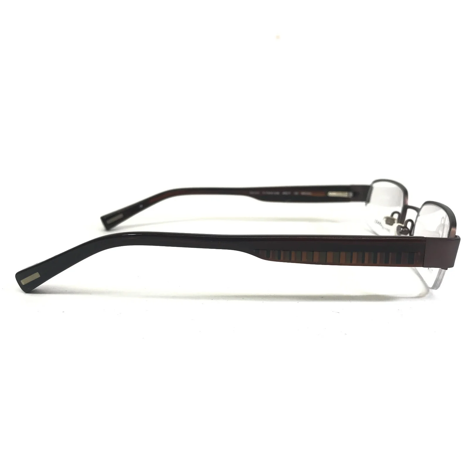 Jhane Barnes Eyeglasses Frames Solution BROWN Rectangular Half Rim 49-19-135 4
