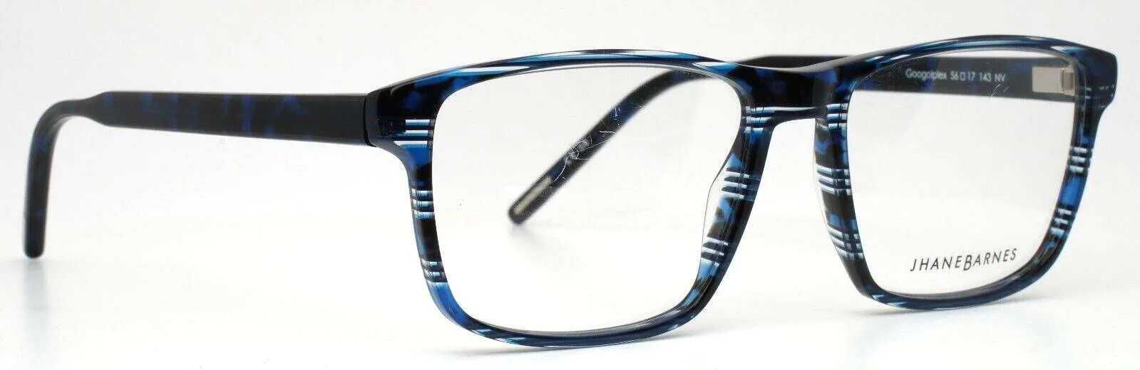 JHANE BARNES Googolplex NV Navy Mens Rectangle Eyeglasses 56-17-143 B:40 3