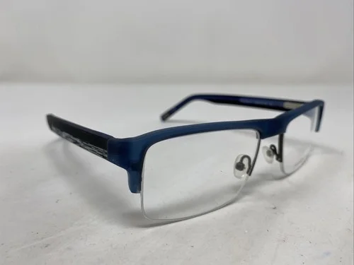Jhane Barnes Pendulum BL 52-18-135 Blue Plastic Half Rim Eyeglasses Frame N370 3