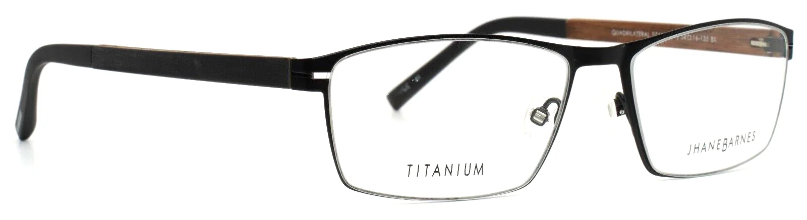 JHANE BARNES Quadrilateral BK Black Mens Rectangle Eyeglasses 54-16-135 3