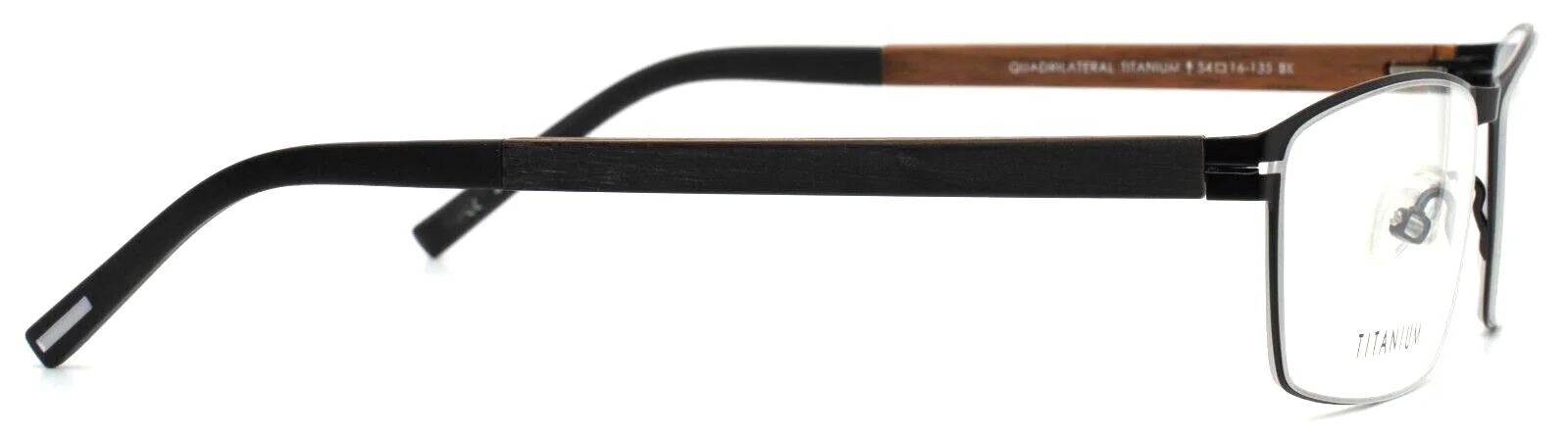 JHANE BARNES Quadrilateral BK Black Mens Rectangle Eyeglasses 54-16-135 4