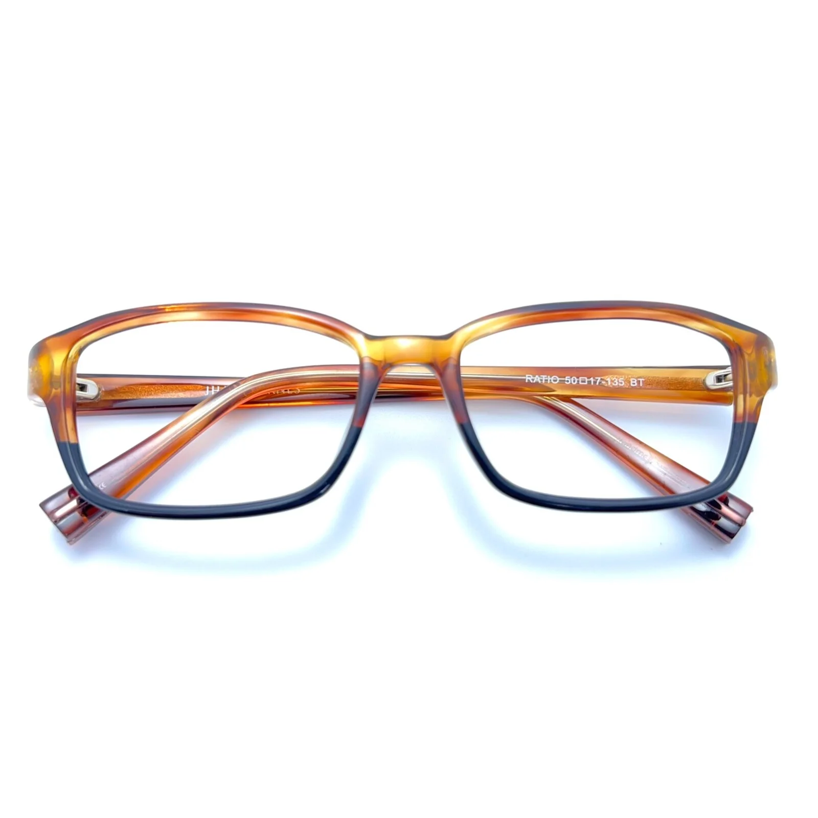 Jhane Barnes Ratio Clear Brown Black Fade Eyeglasses Frame 50-17-135 Eyewear 2