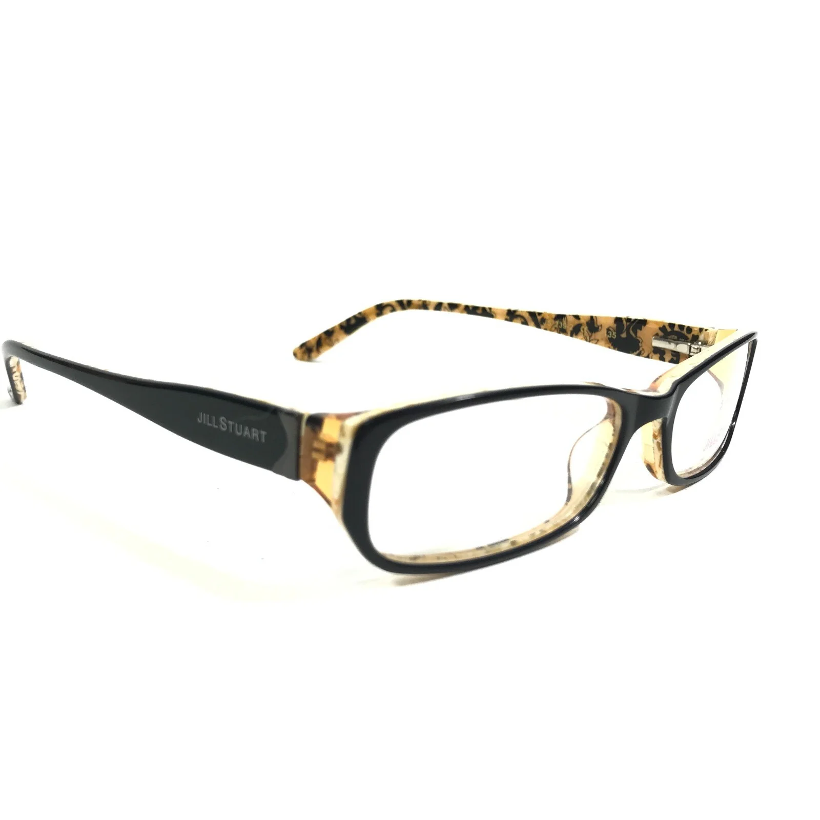 Jill Stuart Eyeglasses Frames JS 239-2 Black Yellow Rectangular 53-16-135 2
