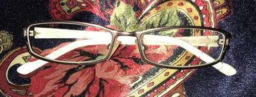 JILL STUART JS 174-1 Eyeglasses 49-16-130 Bronze With Pearl Temple, EUC 3
