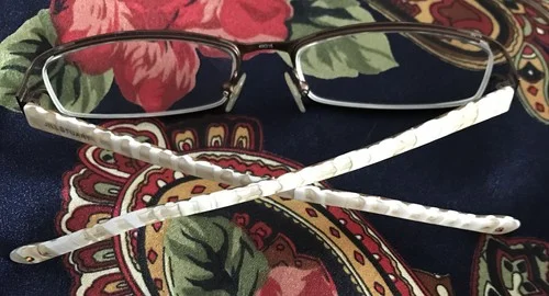 JILL STUART JS 174-1 Eyeglasses 49-16-130 Bronze With Pearl Temple, EUC 4