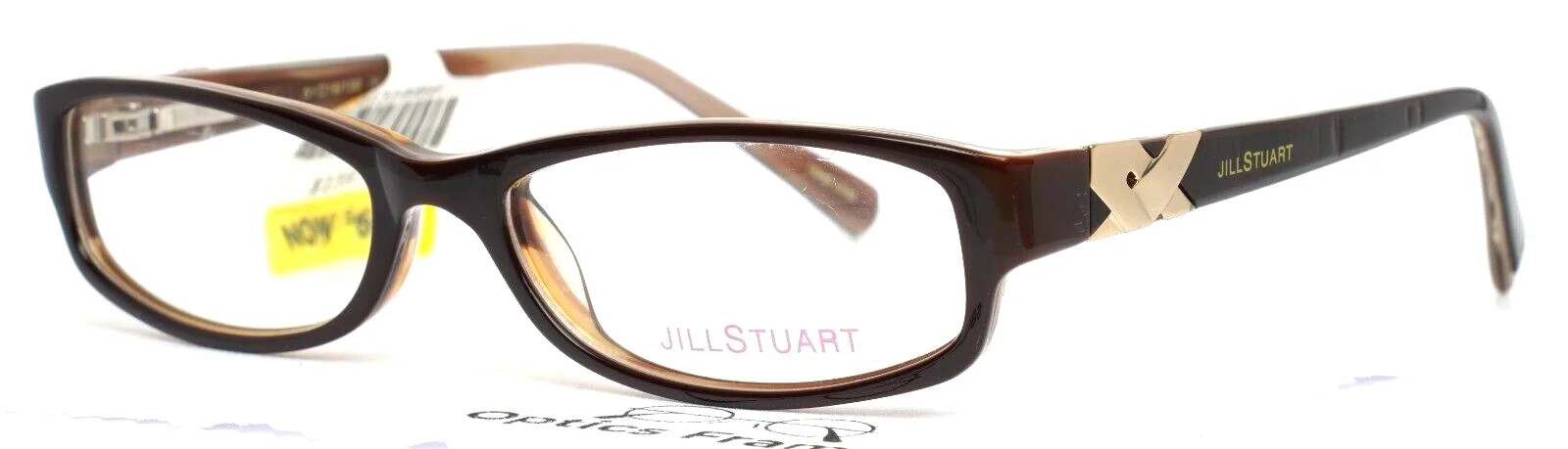 JILL STUART JS272 2 Brown Womens Rectangle Full Rim Eyeglasses 51-16-130 B:26