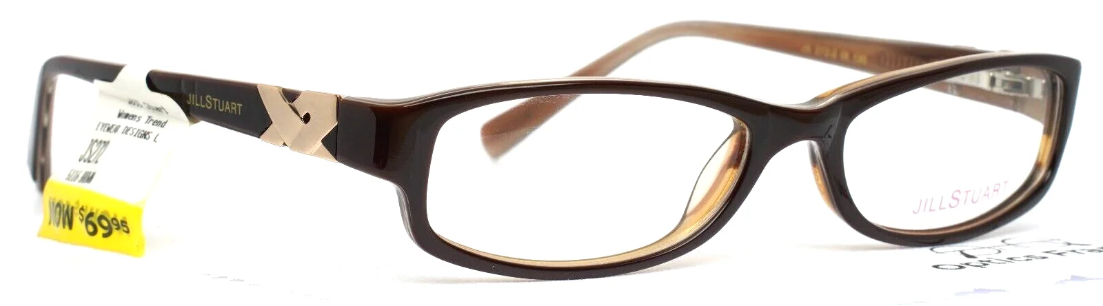 JILL STUART JS272 2 Brown Womens Rectangle Full Rim Eyeglasses 51-16-130 B:26 3
