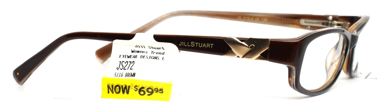 JILL STUART JS272 2 Brown Womens Rectangle Full Rim Eyeglasses 51-16-130 B:26 4