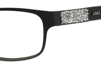 Jimmy Choo 124 Eyeglasses Women 0KI8 Matte Black Rectangle 54mm New & Authentic 2