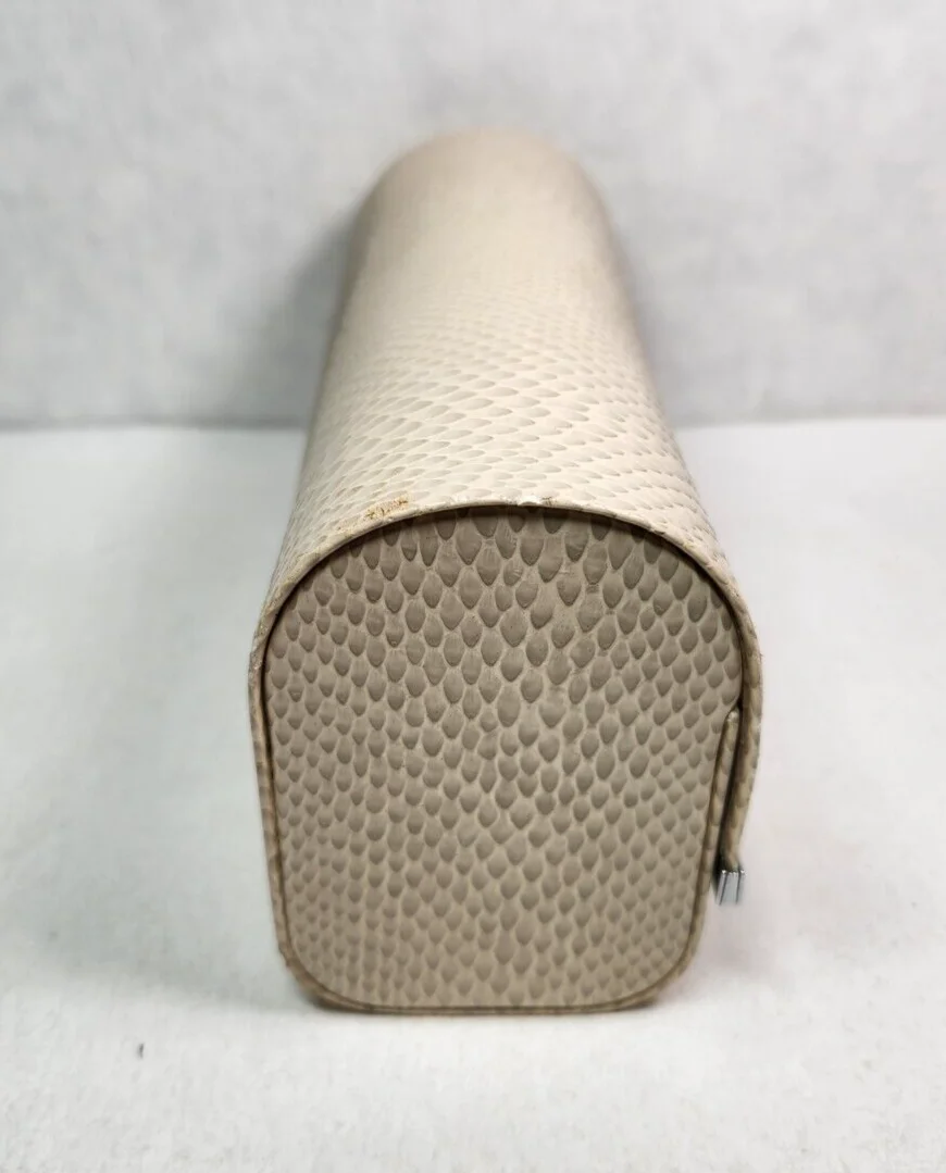 JIMMY CHOO Eye Glass Sunglass Large Hard Case Light Beige Snake Pattern 4