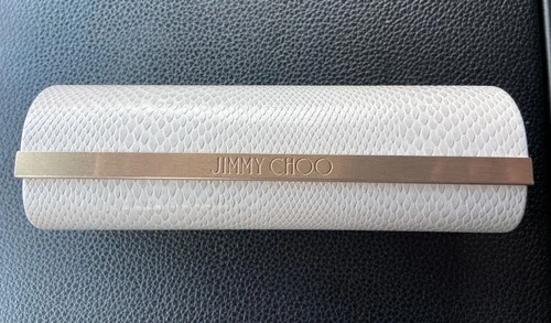 Jimmy Choo Eye Glasses / Sunglasses With Gold Magnetic Hard Case Faux Snake Skin