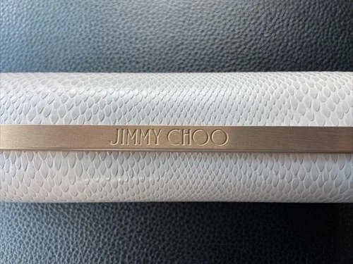 Jimmy Choo Eye Glasses / Sunglasses With Gold Magnetic Hard Case Faux Snake Skin 2