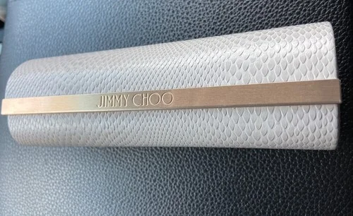 Jimmy Choo Eye Glasses / Sunglasses With Gold Magnetic Hard Case Faux Snake Skin 4