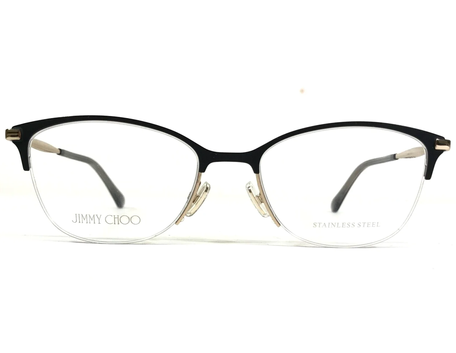 Jimmy Choo Eyeglasses Frames JC300 2M2 Black Gold Sparkly Crystals 52-18-145