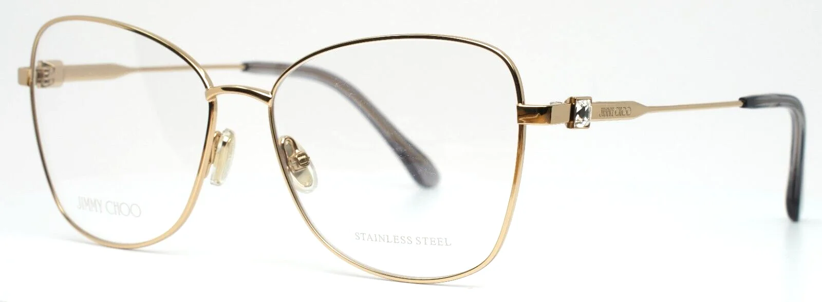 Jimmy Choo Eyeglasses Frames JC304 000 Gold Butterfly Sparkly Crystals 56-15-145