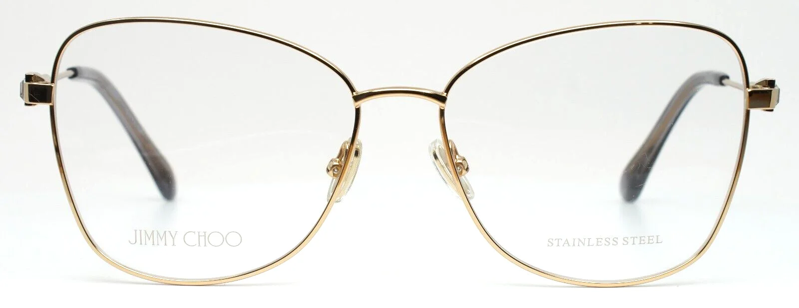 Jimmy Choo Eyeglasses Frames JC304 000 Gold Butterfly Sparkly Crystals 56-15-145 2