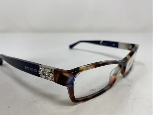 Jimmy Choo Eyeglasses Frames JC41 9DT Navy Blue Tortoise Crystals 53-14-130 3