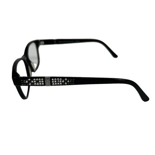 JIMMY CRYSTAL Bordeaux Bk Women Eyeglasses Frames 52-15-140 w/ Swarovski Crystls 3