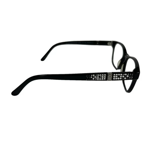 JIMMY CRYSTAL Bordeaux Bk Women Eyeglasses Frames 52-15-140 w/ Swarovski Crystls 4