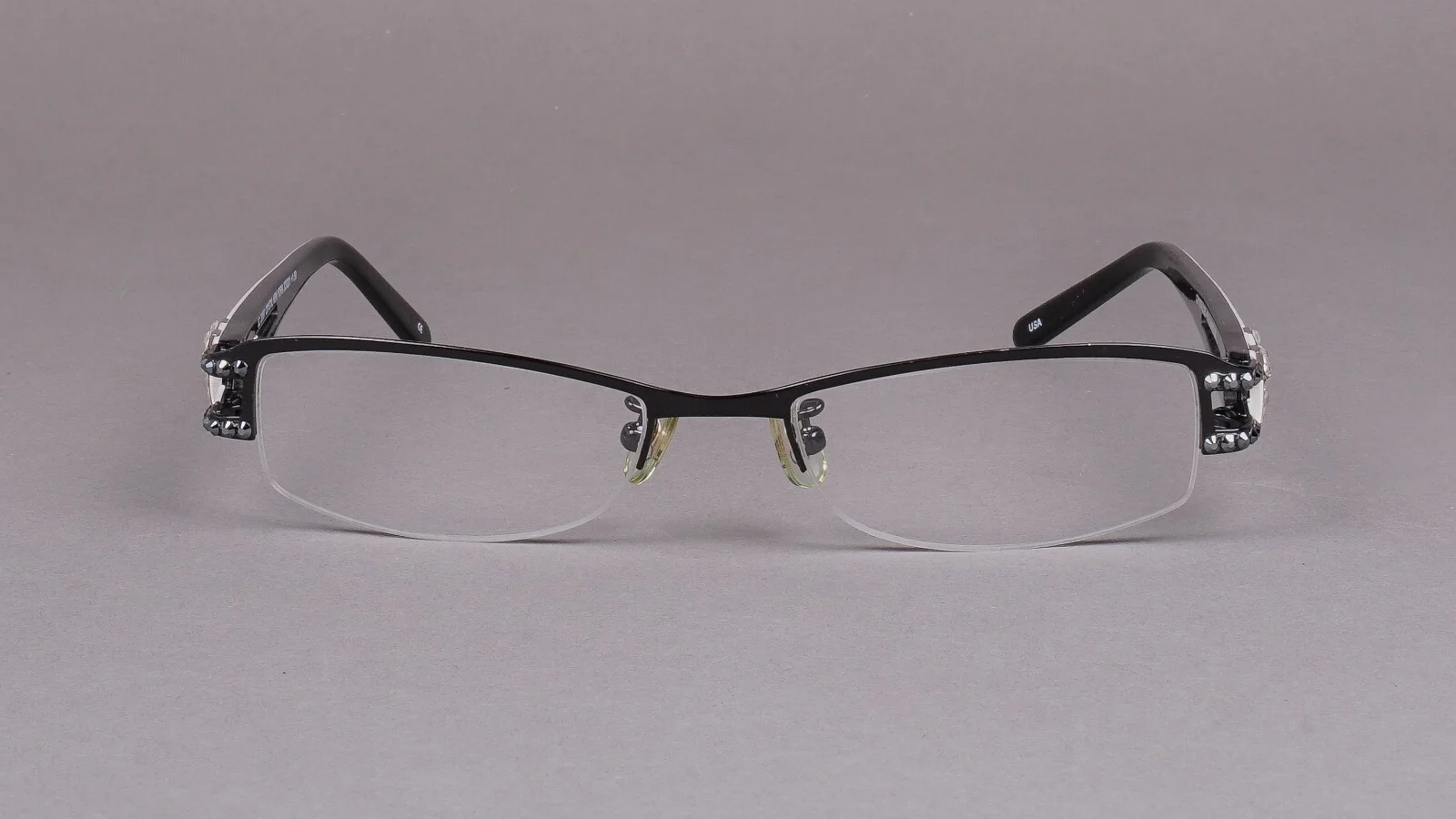 Jimmy Crystal JCR201 Crystallized Swarovski Black White Eyeglasses Frames NY 2