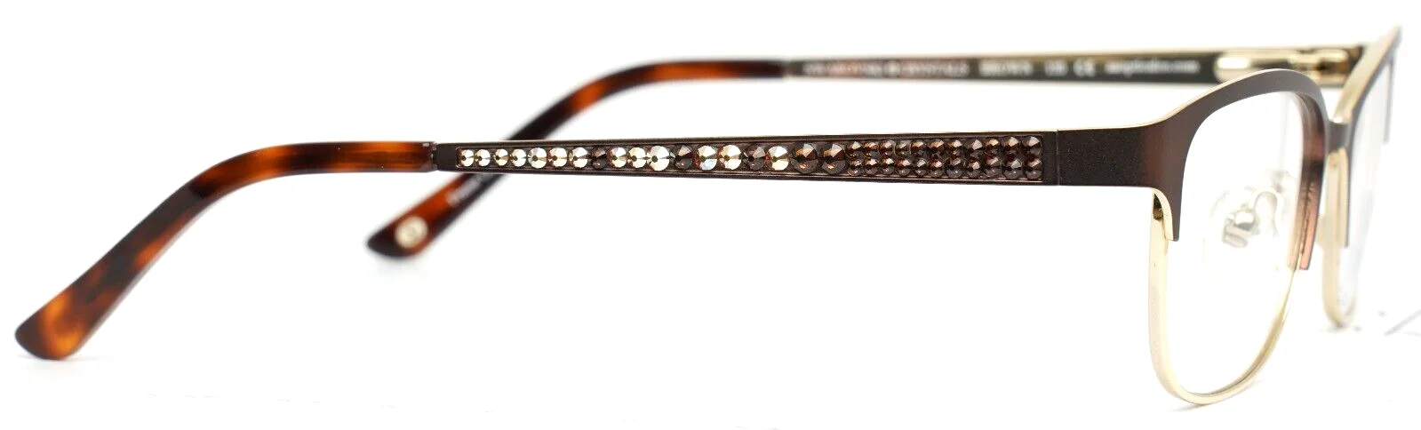 JIMMY CRYSTAL NEW YORK Nice Brown Womens Rectangle Eyeglasses 51-16-135 4