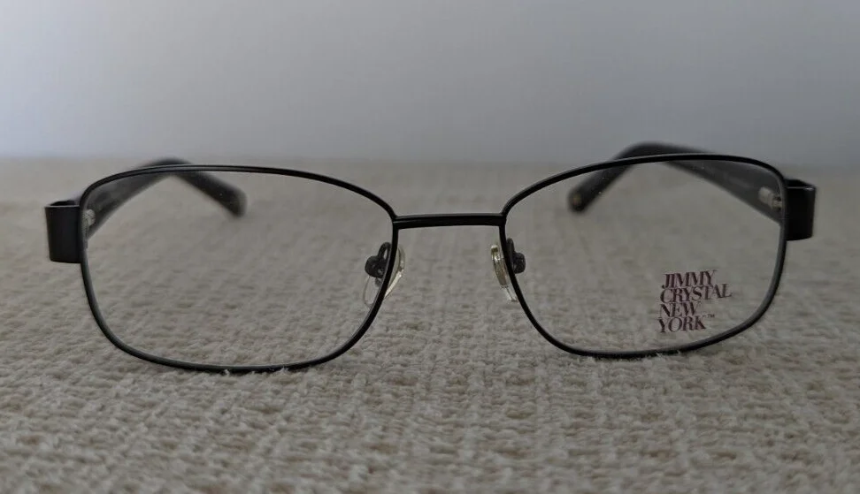 Jimmy Crystal NY Eyeglass Frames New in Case Parin Black with Swarovski Crystals 3