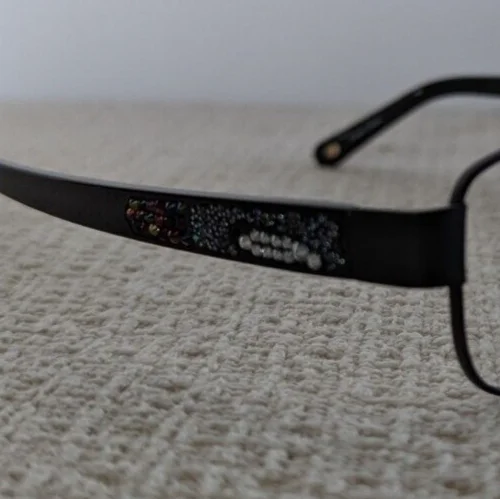 Jimmy Crystal NY Eyeglass Frames New in Case Parin Black with Swarovski Crystals 4