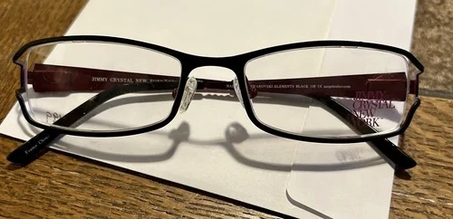 Jimmy Crystal Optical Eyeglass frame. Design: Temptation Color: Black 51-18 2