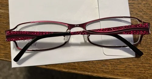 Jimmy Crystal Optical Eyeglass frame. Design: Temptation Color: Black 51-18 3