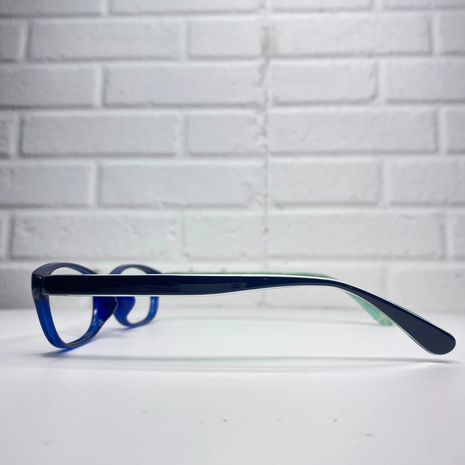 JINS LRF-14A-324A Eyeglasses Frame Blue Mens Green Full Rim 52-16-145 22395 3