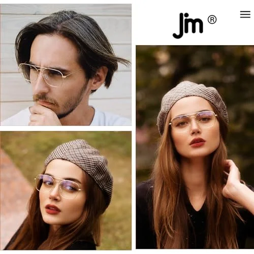 JM Aviator Blue Light Blocking Computer Glasses, Square Eye Protect Video Eyeglasses Anti Glare Men Women 2