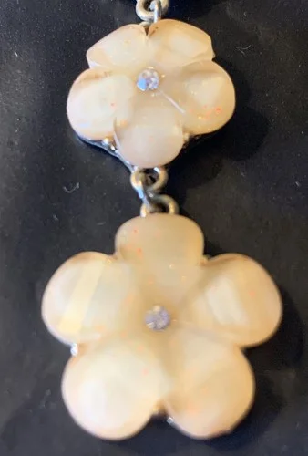 Joanne Rivers Glass Cat Eye Glass Orange Earrings 3