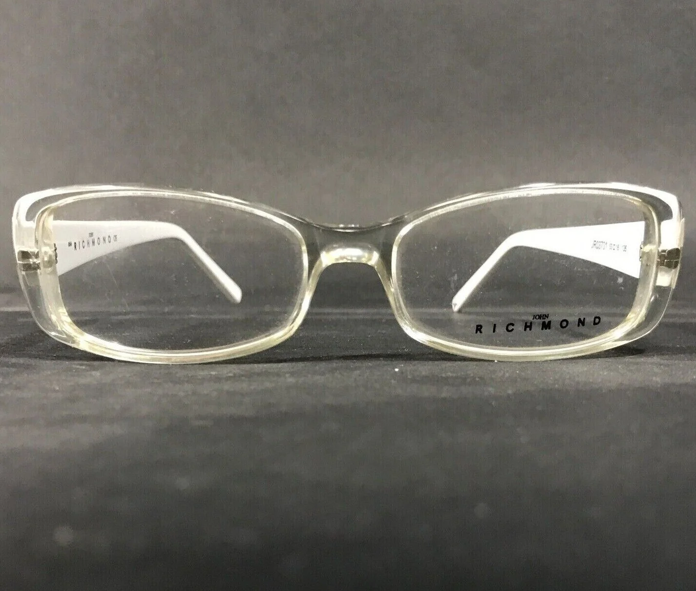 John Richmond JR03701 Eyeglasses Frames White Clear Cat Eye Full Rim 53-16-135
