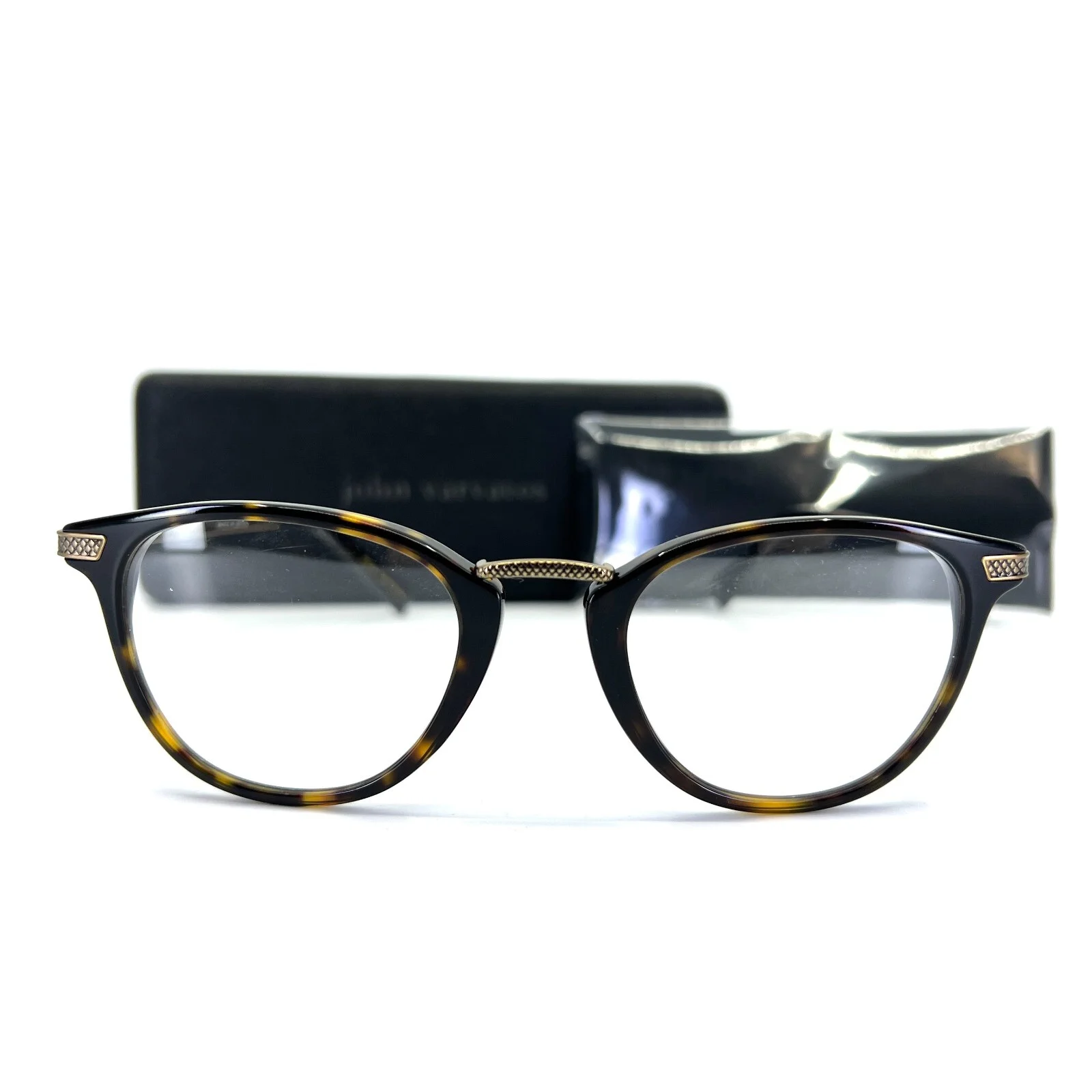 John Varvatos Eyeglasses Frame V372 Tortoise Brown Bronze 48-21-145 w/Case 1