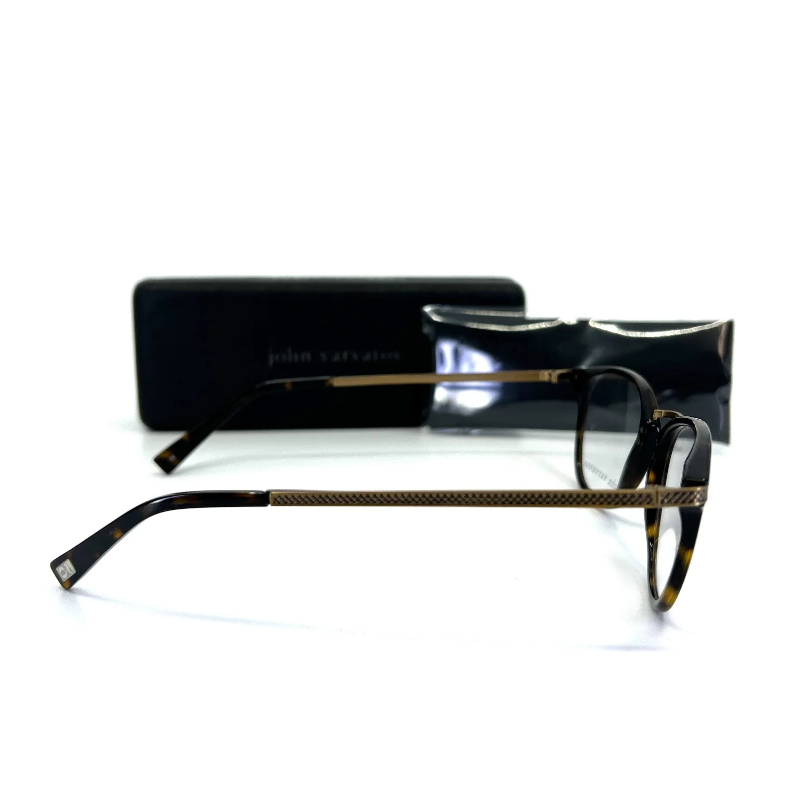 John Varvatos Eyeglasses Frame V372 Tortoise Brown Bronze 48-21-145 w/Case 4