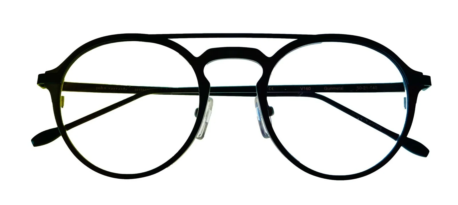 John Varvatos Eyeglasses Frames V160 Gunmetal Black Grey Round 50-21-140 w/Case 4