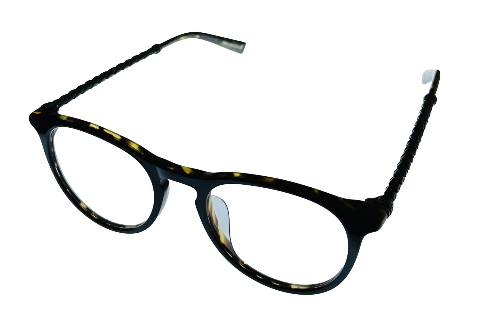 John Varvatos Mens Black Tortoise Eyeglass Plastic Round Frame V401. 49mm