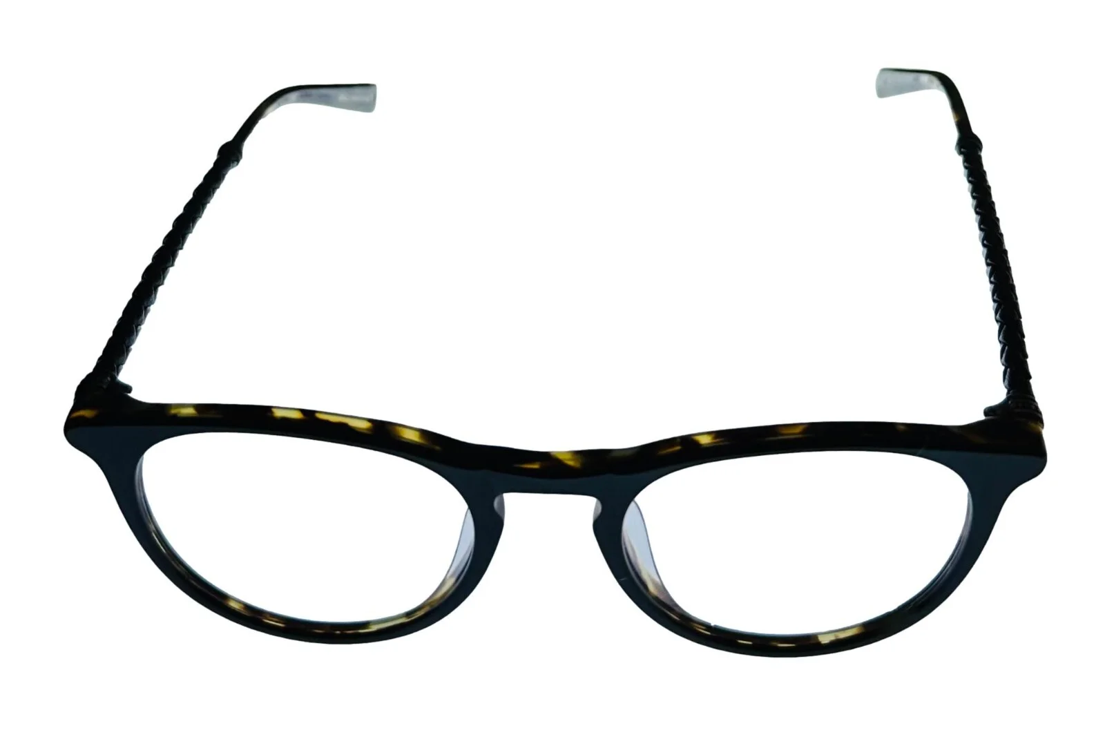John Varvatos Mens Black Tortoise Eyeglass Plastic Round Frame V401. 49mm 2